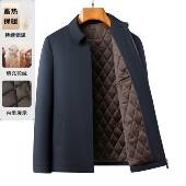T58冬季 保暖爸爸外套 翻领棉服拉链夹驼毛驼绒棉夹克商务休闲男士