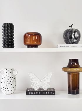 现代样板间书柜简约软装家居饰品陶瓷雕塑玻璃创意桌面摆件ZH3862