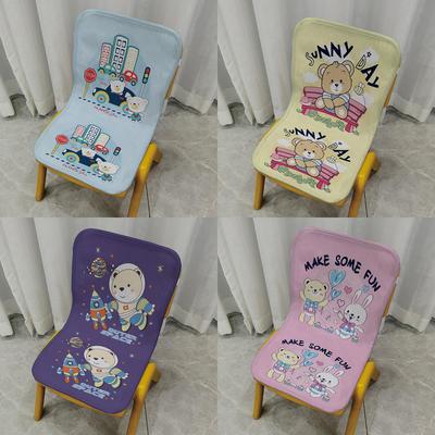 夏天卡通冰丝坐垫靠背一体座垫男娃幼儿园木凳屁垫小学生学习椅垫