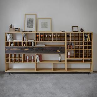 野木1978浅山淡影格子茶杯架陈列展示书架侘寂风玄关现代简约中式