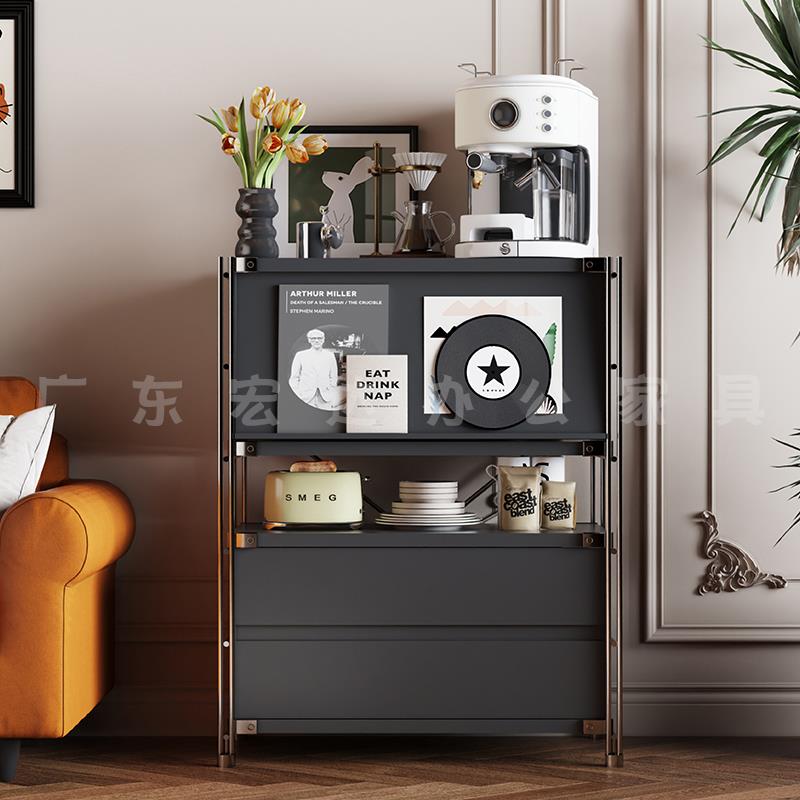 包豪斯书柜落地收纳柜储物柜上翻门杂志柜客厅沙发边柜客厅展示柜