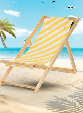 躺椅折叠沙滩椅折叠椅子轻便午睡躺椅beach deck chair休闲钓鱼椅
