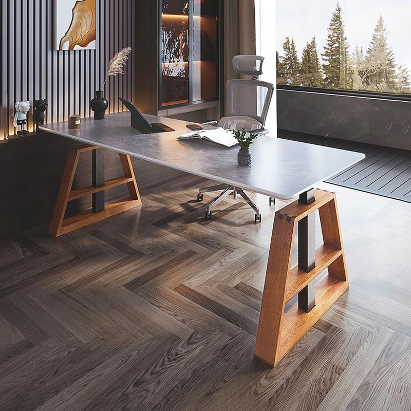 智芯岩板电动升降桌站立式工作台电脑桌家用书桌简约办公桌子KU1