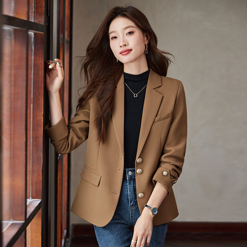 休闲小西装外套女2025新款韩版气质女神范修身通勤职场总裁工作服,女装/女士精品,西装,淘宝优惠券,粉丝福利购,淘宝优惠卷