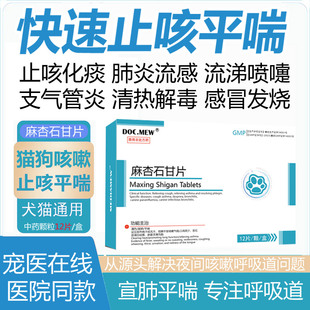 宠物干呕狗狗止咳猫肺炎气喘犬窝咳支气管炎咳嗽化痰呼吸道疾病药