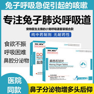 兔子肺炎药咳嗽流白色鼻涕头后仰宠物鼻炎分泌物增多猫狗子宫蓄脓