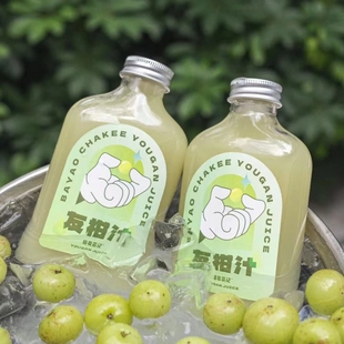 网红油柑柠檬汁瓶子塑料扁方瓶380ml一次性pet奶茶杯子果汁饮料瓶
