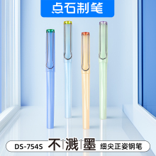 点石DS-754S学生钢笔套装 细尖 正姿不溅墨硬笔书法练字墨囊钢笔