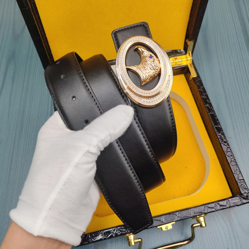 高端镶钻鹰扣皮带男士真皮腰带光身平纹男士裤腰带潮流青年裤腰带