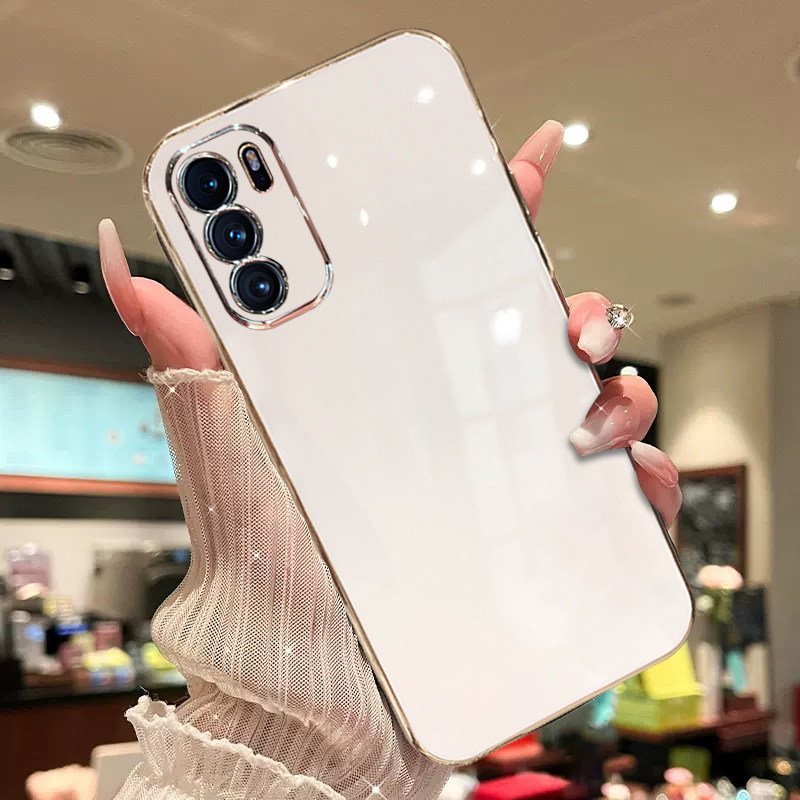 适用于opporeno6手机壳ooppremo6pro 网红电镀reon6por纯色ren0新款