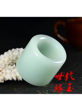 2026天然和田玉扳指挂件羊脂玉翠绿戒指戒指男士步步惊情四爷白玉