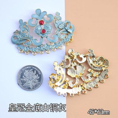 20261对价 烧蓝景泰蓝diy合金滴油配件 凤凰流云珐琅手工发簪流苏