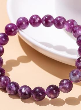2026晶东珠宝天然紫色祖母晶手链异象优雅时尚风女生单圈圆珠手饰