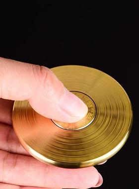 2026黄铜罗盘指尖陀螺转转高精度百福八卦综合指南针随身便携手指