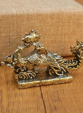 2026实心黄铜凤凰摆件家居客厅办公室龙凤吉祥物结婚礼物火凤凰工