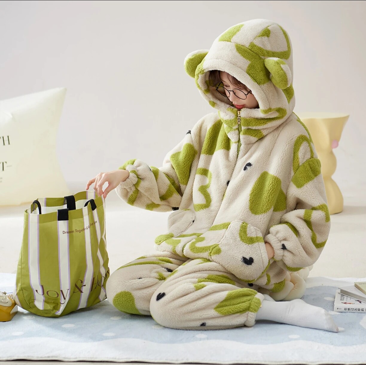 珊瑚绒睡衣女秋冬季2023新款加厚加绒拉链套装法兰绒冬天家居服女