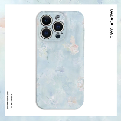 简约国风朦胧渐变花朵菲林二合一手机壳适用苹果17nova14华为p70mate60小米15opporen14ovivo荣耀300iPhone16