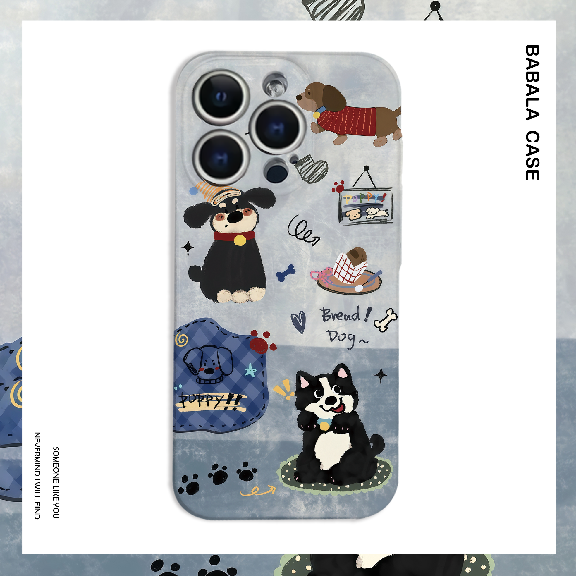 萌趣狗狗涂鸦乐园治愈菲林二合一手机壳适用苹果17nova14华为p70mate60小米15opporeno14vivo荣耀300iPhone16