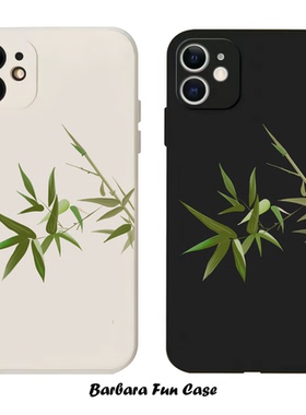 国风竹子简约高级液态硅胶全包手机壳适用苹果15nova10华为p50E/mate60小米13opporeno9vivo荣耀80iPhone14