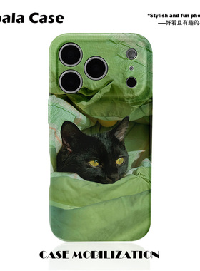 创意慵懒油画粘人猫猫菲林二合一手机壳适用苹果17nova14华为p70mate60小米15opporen14ovivo荣耀300iPhone16