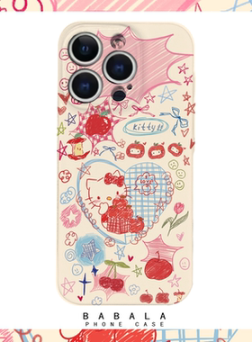 艺术彩绘hello凯蒂猫菲林二合一手机壳适用苹果17nova14华为p70mate60小米15opporen14ovivo荣耀300iPhone16