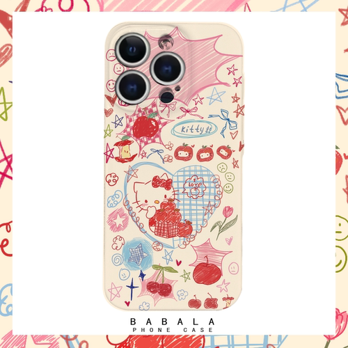 艺术彩绘hello凯蒂猫菲林二合一手机壳适用苹果17nova14华为p70mate60小米15opporen14ovivo荣耀300iPhone16