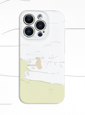 手绘线条慵懒猫咪简约菲林二合一手机壳适用苹果17nova14华为p70mate60小米15opporeno14vivo荣耀300iPhone16