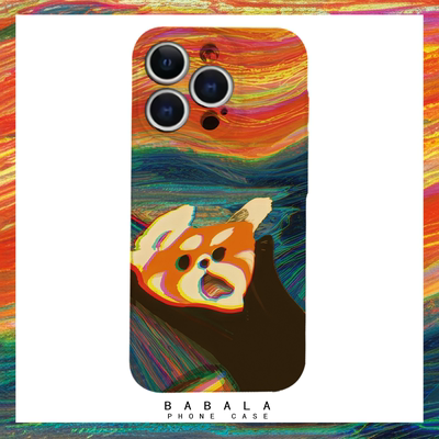 卡通油画抽象小熊猫菲林二合一手机壳适用苹果17nova14华为p70mate60小米15opporen14ovivo荣耀300iPhone16