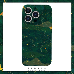 绿色悸动的心漫天星光菲林二合一手机壳适用苹果17nova14华为p70mate60小米15opporen14ovivo荣耀300iPhone16