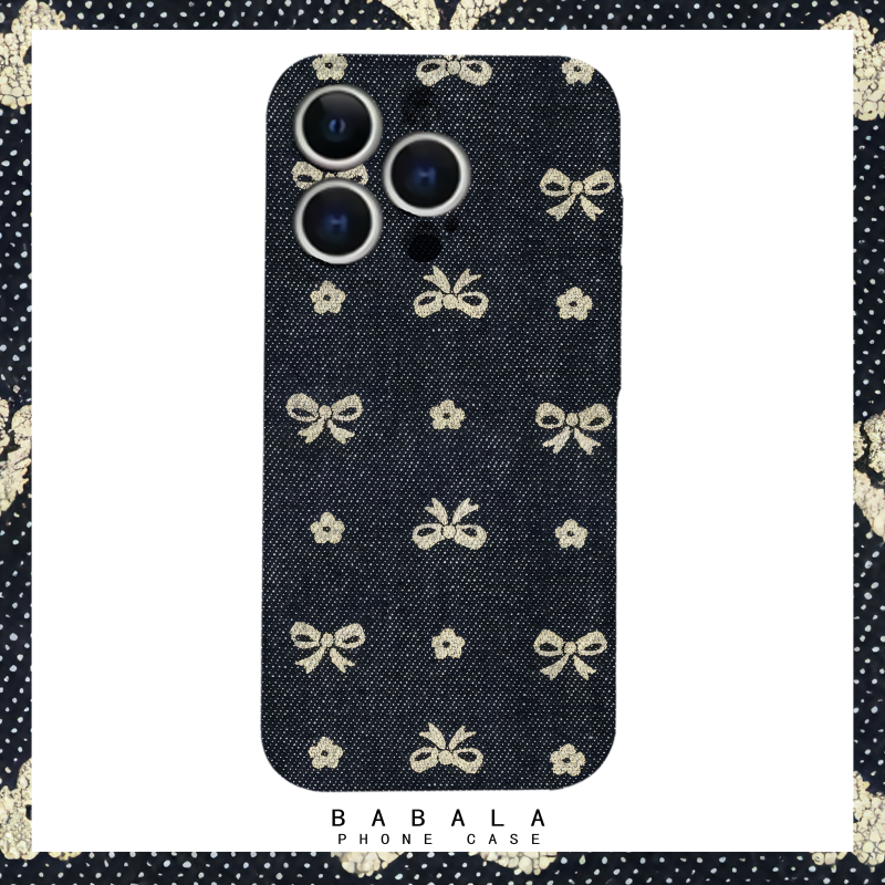 个性艺术复古牛仔与蝴蝶结菲林二合一手机壳适用苹果17nova14华为p70mate60小米15opporeno14荣耀300iPhone16