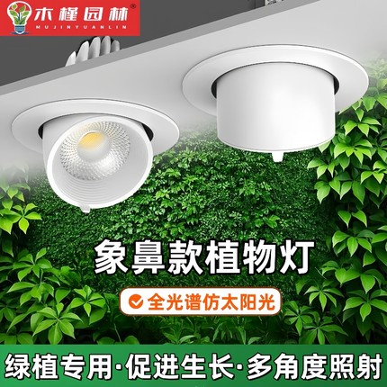 植物生长补光灯嵌入式射灯室内造景LED全光谱太阳光植物墙补光灯