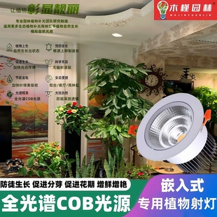 LED植物补光射灯全光谱仿太阳光合作用室内嵌入式筒灯绿植生长灯