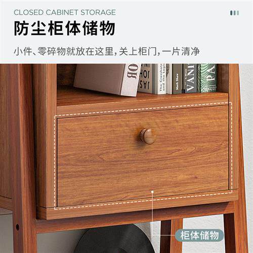 实木架子装饰柜床头书柜小型花架落地收纳柜子客厅电视柜旁置物i.