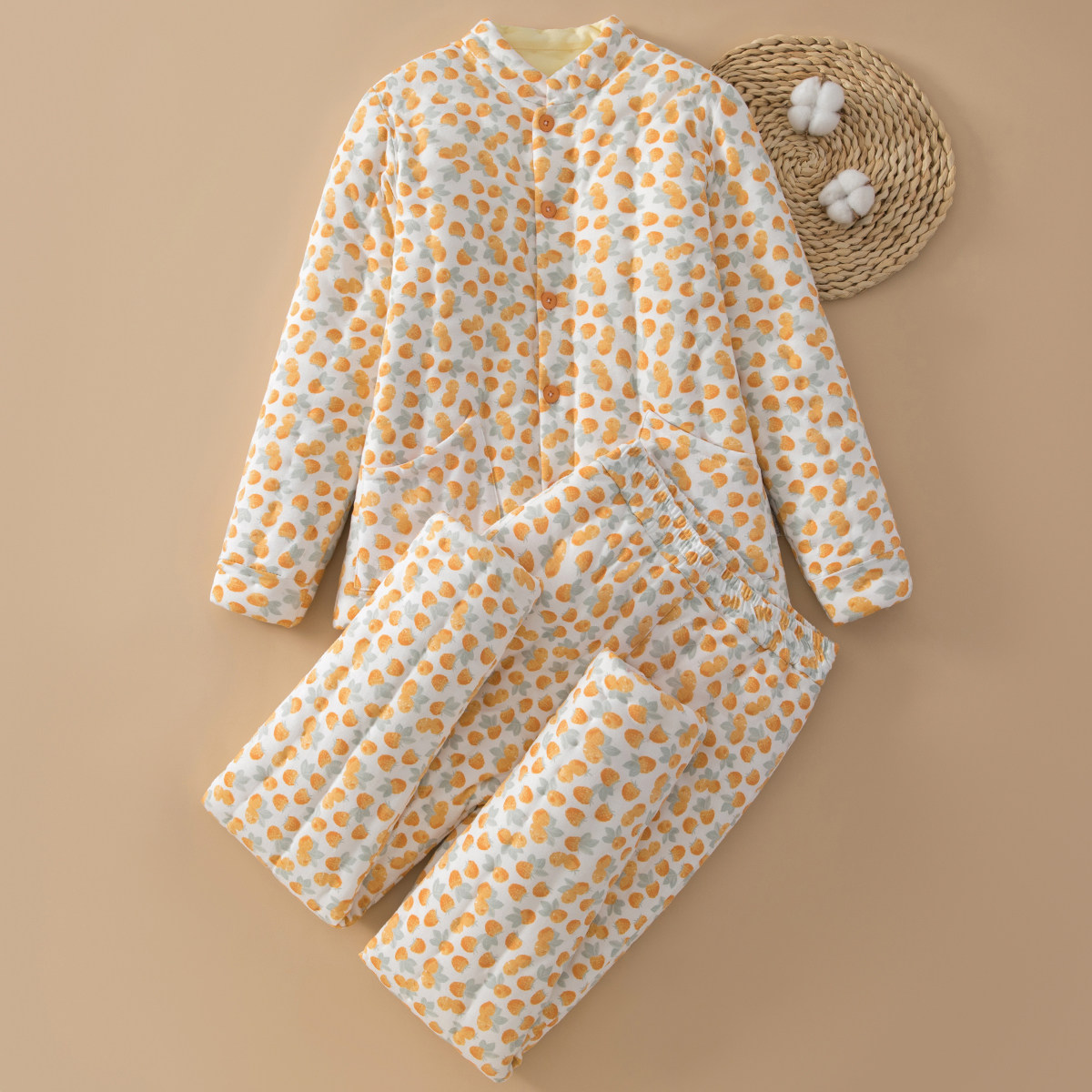 女士纯棉花棉袄棉裤套装冬季加厚棉花袄居家棉衣成人保暖内胆棉服