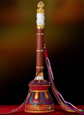 纯铜格萨尔王权杖心想事成马鞭