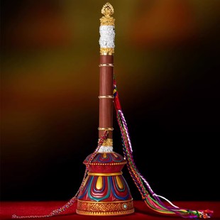 诸事成就纯铜格萨尔王权杖心想事成如意马鞭事业权杖摆件装饰禅意