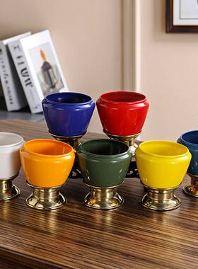 七彩迷你铜铁钵释迦牟尼钵手托钵静心钵佛前供钵供碗钵盂七色佛钵