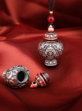 民族风复古铜宝瓶嘎乌盒吊坠项坠