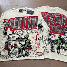 美潮 MIXED EMOTION手绘满印涂鸦高街宽松男女休闲长袖T恤长T早秋