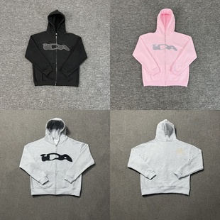 ida sply zip hoodie刺绣抓毛拉链青年男女百搭潮牌流行连帽卫衣