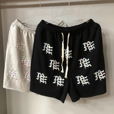 MIXEDEMOTION印花彩色烫钻短裤