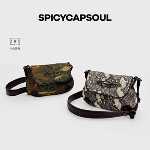 【豌豆马鞍】SpicyCapSoul池金物小众定制斜纹帆布腋下斜挎马鞍包