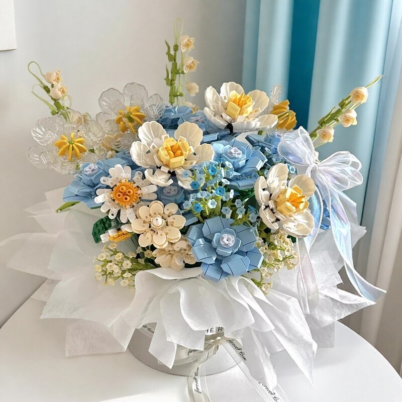 2025新款永生玫瑰花积木