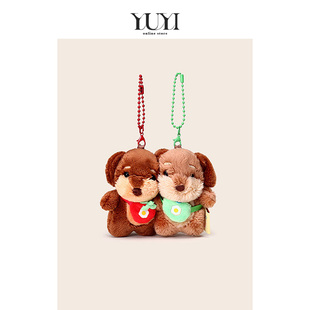 YUYI原创腊肠狗好朋友谊可磁吸双人一对书包包挂件钥匙扣情侣礼物