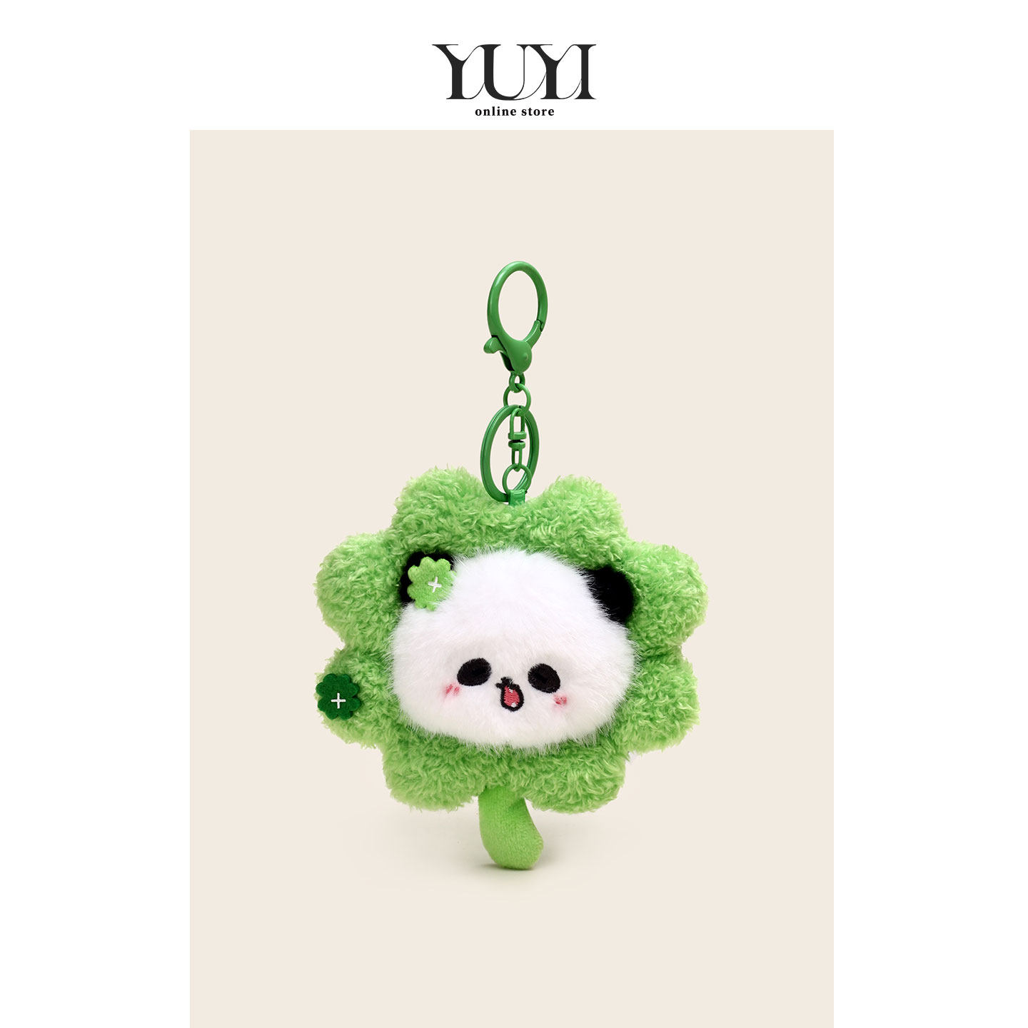 幸运四叶草熊猫玩偶包挂件纪念品
