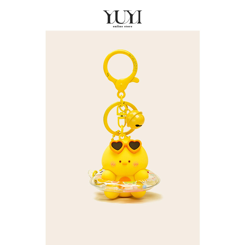 YUYI【清仓价】原创小众可爱卡通游泳圈小黄鸭书包挂件钥匙扣挂饰