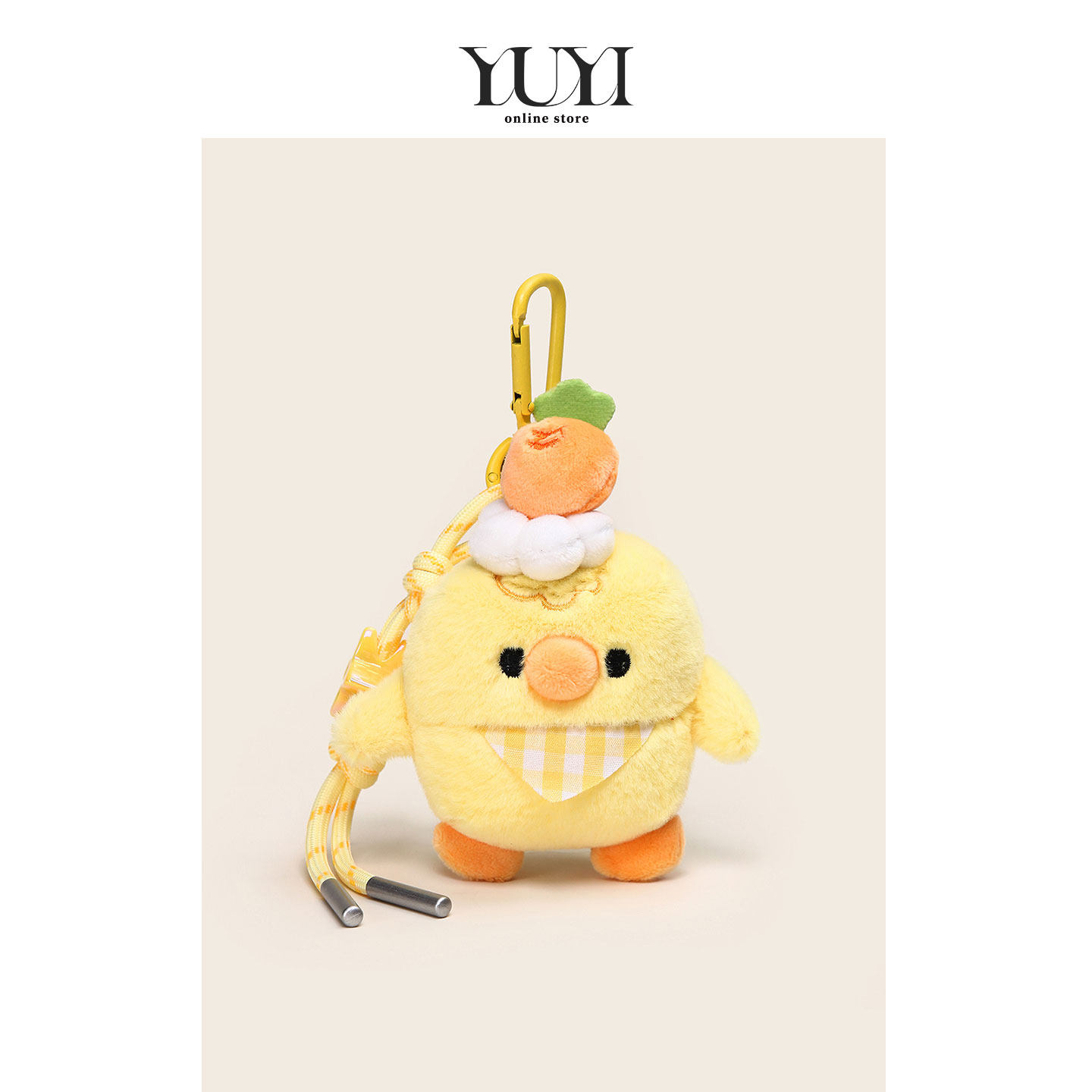 YUYI原创可爱丑萌小黄鸭毛绒公仔书包包挂件钥匙扣情侣背包挂饰女