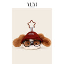 YUYI原创可爱毛绒小狗棕色小猫公仔书包包挂件情侣玩偶钥匙扣挂饰