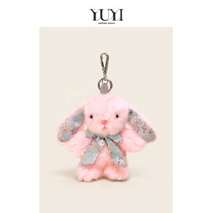 YUYI原创可爱粉色高级感蝴蝶结小兔子温蒂兔玩偶公仔书包包挂件女