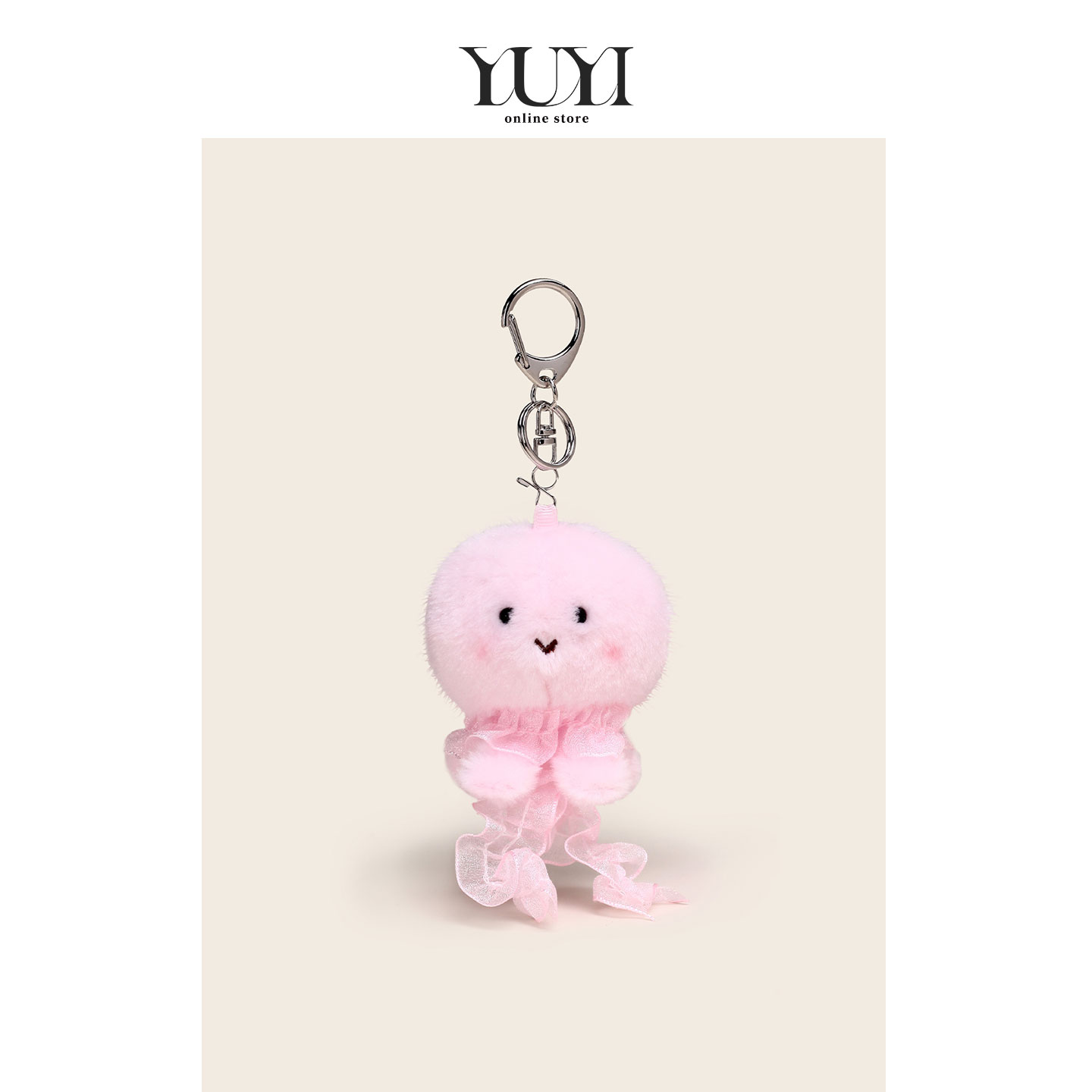 YUYI原创可爱海洋家族水母bb叫毛绒小玩偶公仔书包包挂件钥匙扣女